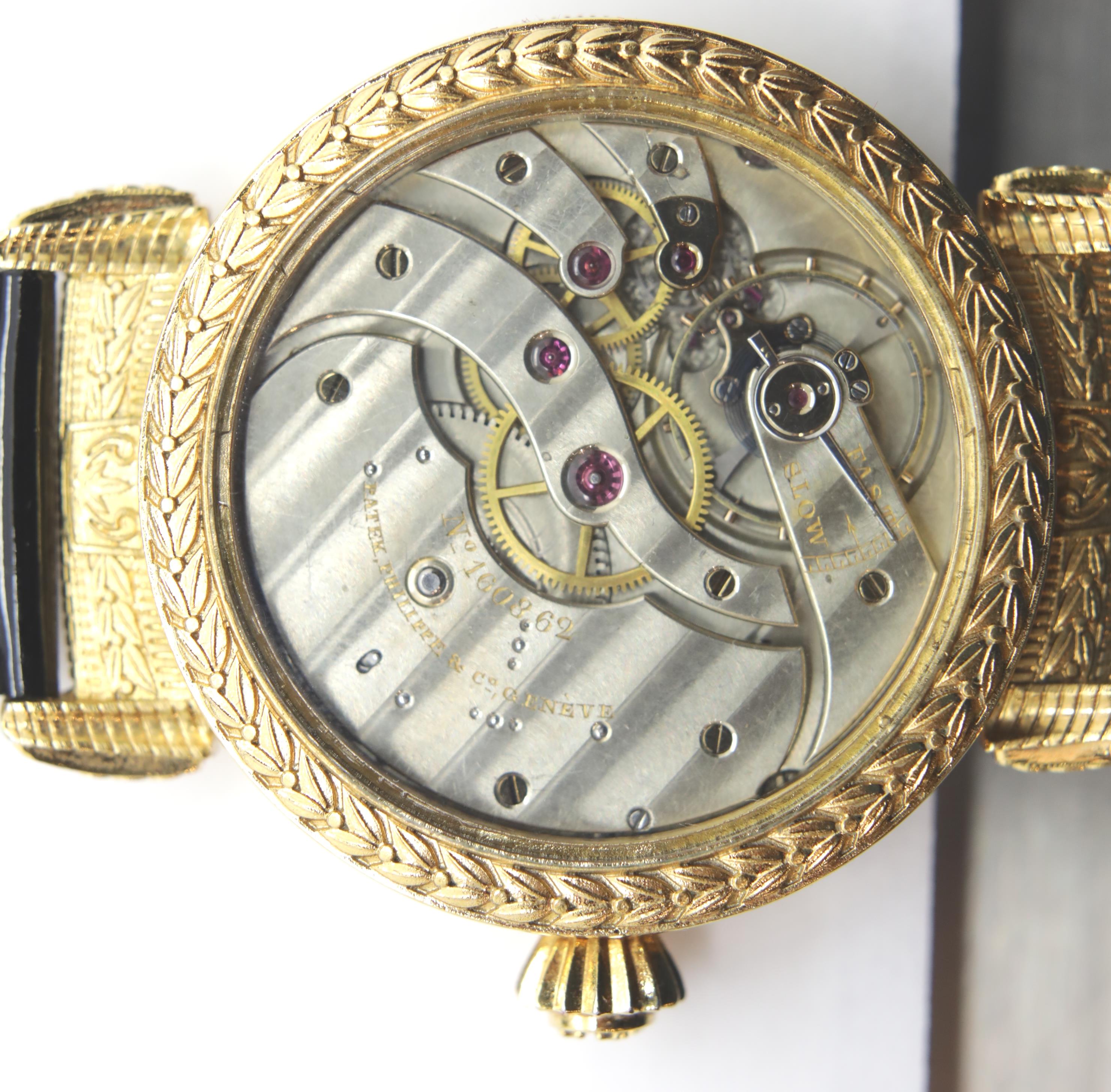 PATEK PHILIPPE: Unique wristwatch comprising a Patek Philippe pocket watch movement number 160862 - Image 4 of 7