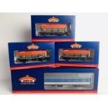 4x Bachmann OO Gauge Coach & Wagons - Including: 3x 38-007 RNA Nuclear Flask Barrier Wagons, 1x 39-