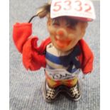 Japanese tin plate toy clown figurine H: 10 cm. P&P Group 1 (£14+VAT for the first lot and £1+VAT