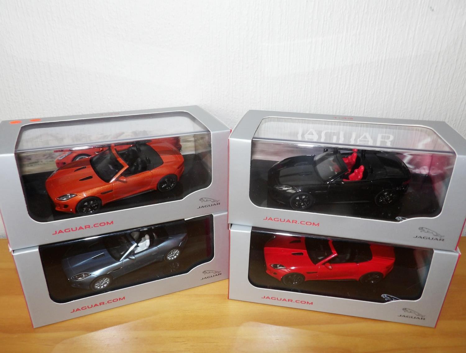 IXO 1.43 Scale x 4 Jaguar Dealer Models all open top sports cars. P&P Group 2 (£18+VAT for the first