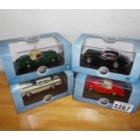 Oxford 1.43 x 4 Automobile Jaguar, Volvo, Jowett Red, Jowett Green. P&P Group 2 (£18+VAT for the