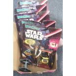 Five mint bubble on card BendEms Star Wars figures and an unboxed Tie fighter model. P&P Group 1 (£