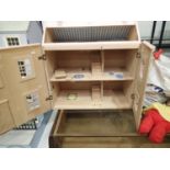 Large childs painted wood dolls house with large quantity of accessories and furniture. P&P Group