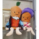 Two giant Aldi carrot soft toys. P&P Group 3 (£25+VAT for the first lot and £5+VAT for subsequent l