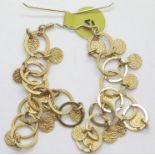 Gold plated solid silver fancy drop earrings. P&P Group 1 (£14+VAT for the first lot and £1+VAT