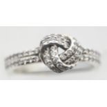 Ladies genuine Pandora stone set ring, size J. Stamped with Ale (Parent company) RRP: £60.00. P&P