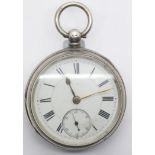 Max Cohen, Manchester silver hallmarked key wind pocket watch with circular white enamel dial and