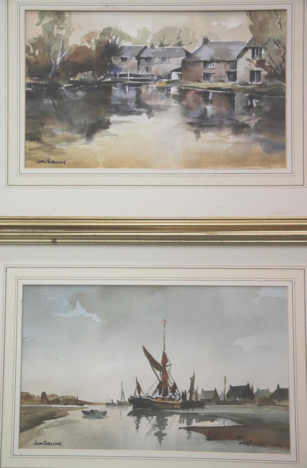 JOHN SNELLING pair of coastal scene watercolours. 42 x 28 cm. P&P Group 3, will be sent without
