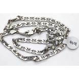 Silver 18" solid link flat anchor chain. P&P Group 1 (£14+VAT for the first lot and £1+VAT for