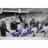 Geoff Hurst and Nobby Styles signed 1966 World Cup photograph, 30 x 17 cm, with COA from Chaucer