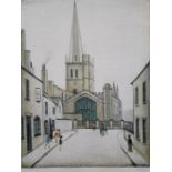Lawrence Stephen Lowry (1887-1976) limited edition colour print, Burford Church, 210/850, signed