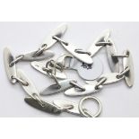 Solid silver 1970s unusual link T-bar bracelet. P&P Group 1 (£14+VAT for the first lot and £1+VAT