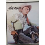 Roy Rogers, framed signed photograph, 24 x 19 cm with CoA from Todd Mueller. P&P Group 2 (£18+VAT