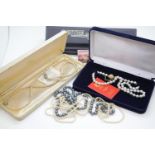 Mixed boxed pearls including Majorcan. P&P Group 1 (£14+VAT for the first lot and £1+VAT for