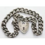 Vintage silver, solid link charm bracelet, L: 18 cm, Birmingham assay, maker CBL. Lacking safety