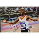 Mo Farah signed photograph, 30 x 16 cm, with COA from Shop the Lot Autographs. P&P Group 3 (£25+