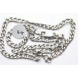 Silver solid 18" curb chain. P&P Group 1 (£14+VAT for the first lot and £1+VAT for subsequent lots)