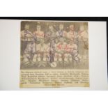 England Team signed 1960's newspaper cutting, 9 x 9 cm, with COA from Chaucer Auctions. P&P Group