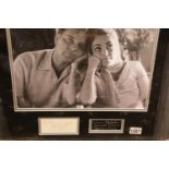 Elizabeth Taylor and Richard Burton signatures in a large framed montage, 62 x 69 cm, with online