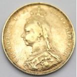 Victoria 1890 Jubilee head full sovereign. P&P Group 1 (£14+VAT for the first lot and £1+VAT for