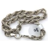 Ladies silver 70s rope bracelet. P&P Group 1 (£14+VAT for the first lot and £1+VAT for subsequent