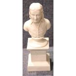 Parian bust on plinth for Alexander Kilham, died Dec 20th 1898, No makers marks. Crack all around