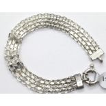 Silver chainmail style 12 mm wide bracelet. P&P Group 1 (£14+VAT for the first lot and £1+VAT for