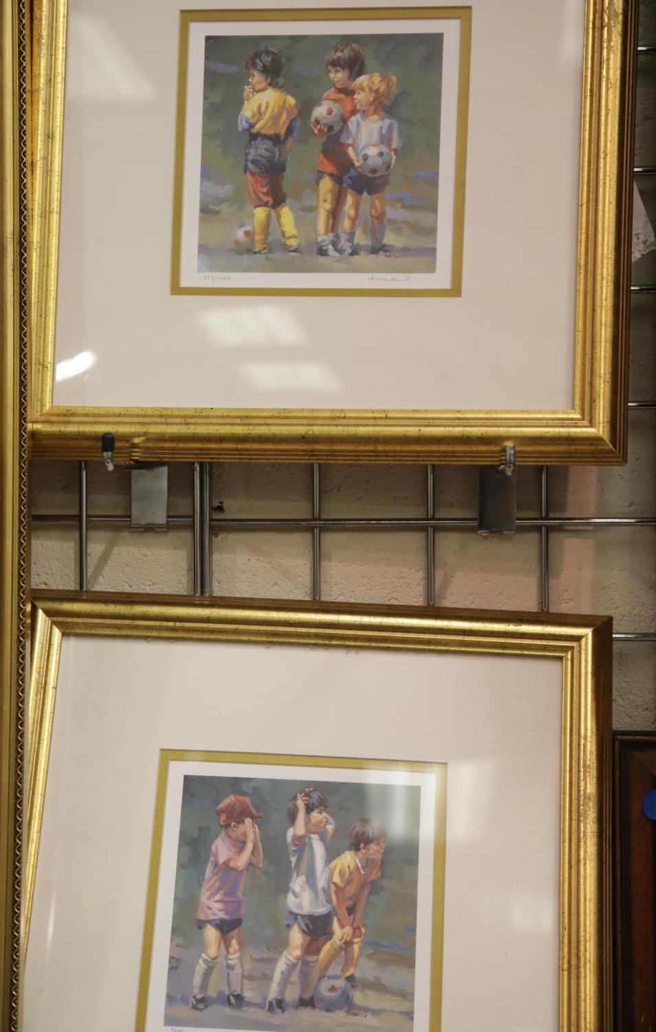 Pair of gilt framed limited edition Lucelle Raad lithographs with COAs 16 cm square. P&P Group 3,