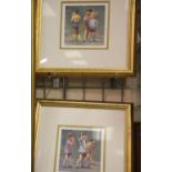 Pair of gilt framed limited edition Lucelle Raad lithographs with COAs 16 cm square. P&P Group 3,