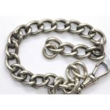 Antique silver watch chain bracelet with swivel clasp. P&P Group 1 (£14+VAT for the first lot and £