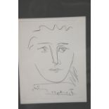 After Henri Magritte Head of a woman pen on paper, possibly related to Tom Keating the art forger.