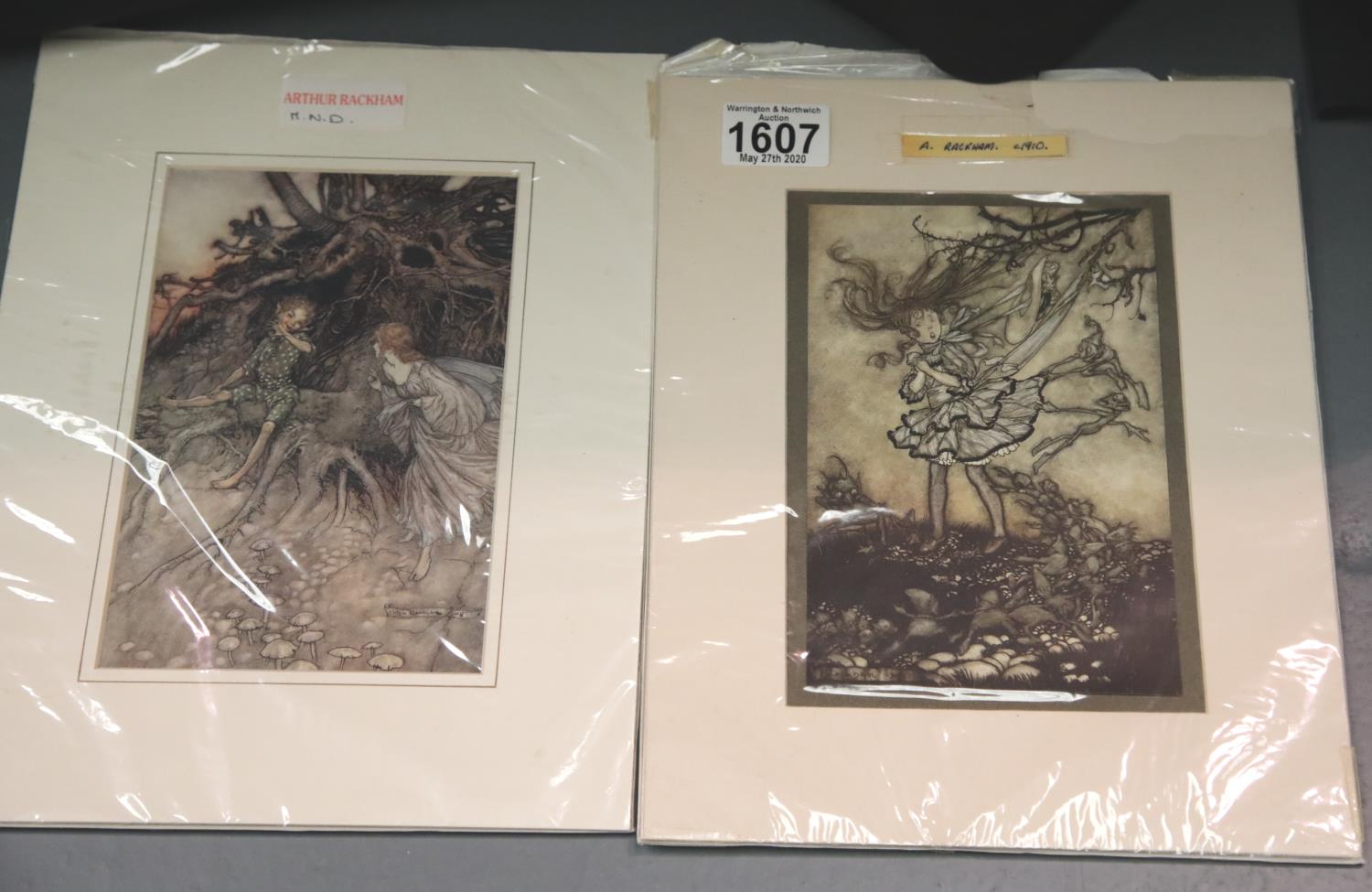 Two Arthur Rackham prints, 18 x 12 cm. P&P Group 2 (£18+VAT for the first lot and £2+VAT for