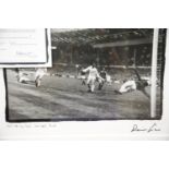 Dennis Law signed 'My Greatest Game for Manchester United' photograph, 28 x 21 cm, with COA from