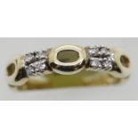 Ladies 9ct eight stone fancy diamond ring, size N, 3.0g. P&P Group 1 (£14+VAT for the first lot and