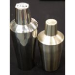 Two Art Deco stainless steel shakers. P&P Group 1 (£14+VAT for the first lot and £1+VAT for