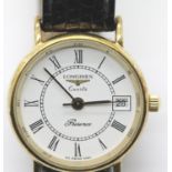 Ladies Longines 9ct gold cased Presence wristwatch no 26.062.267. Very good condition with