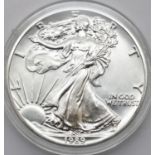 American fine silver 1989 dollar. P&P Group 1 (£14+VAT for the first lot and £1+VAT for subsequent