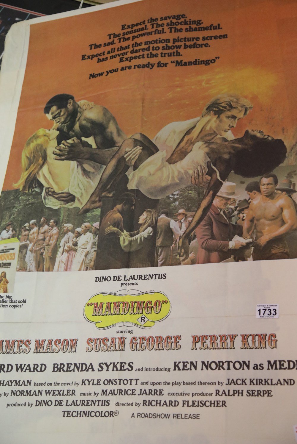 One sheet American film poster Mandingo 1975 70 x 100 cm. P&P Group 2 (£18+VAT for the first lot and