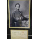 Field Marshall Fitzroy Somerset, 1st Baron Raglan, framed signature and photograph, overall, 30 x 42