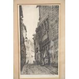 CECIL TATTON WINTER 1927 engraving of The Shambles York. 34 x 19 cm. P&P Group 3, will be sent