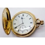 Gents antique gold plated Waltham 15 jewel pocket watch. P&P Group 1 (£14+VAT for the first lot