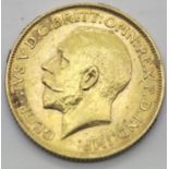 George V 1912 full sovereign. P&P Group 1 (£14+VAT for the first lot and £1+VAT for subsequent lots)