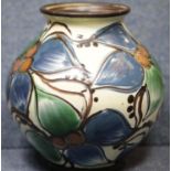 Danish studio pottery bulbous vase, H: 20 cm. P&P Group 1 (£14+VAT for the first lot and £1+VAT