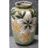 Cobridge stoneware floral vase, H: 13 cm. P&P Group 1 (£14+ VAT for the first lot and £1+Vat for