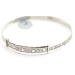 Ladies hearts and flowers silver antique bangle. P&P Group 1 (£14+VAT for the first lot and £1+VAT