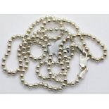 Silver 24" new old stock bobble chain. P&P Group 1 (£14+VAT for the first lot and £1+VAT for