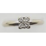 Ladies 18ct white gold four stone diamond ring, size N, 4.0g. P&P Group 1 (£14+VAT for the first lot