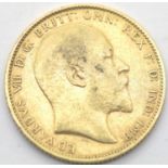 Edward VII 1905 full sovereign. P&P Group 1 (£14+VAT for the first lot and £1+VAT for subsequent