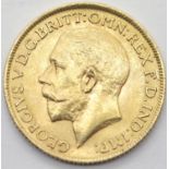 George V 1913 full sovereign. P&P Group 1 (£14+VAT for the first lot and £1+VAT for subsequent lots)