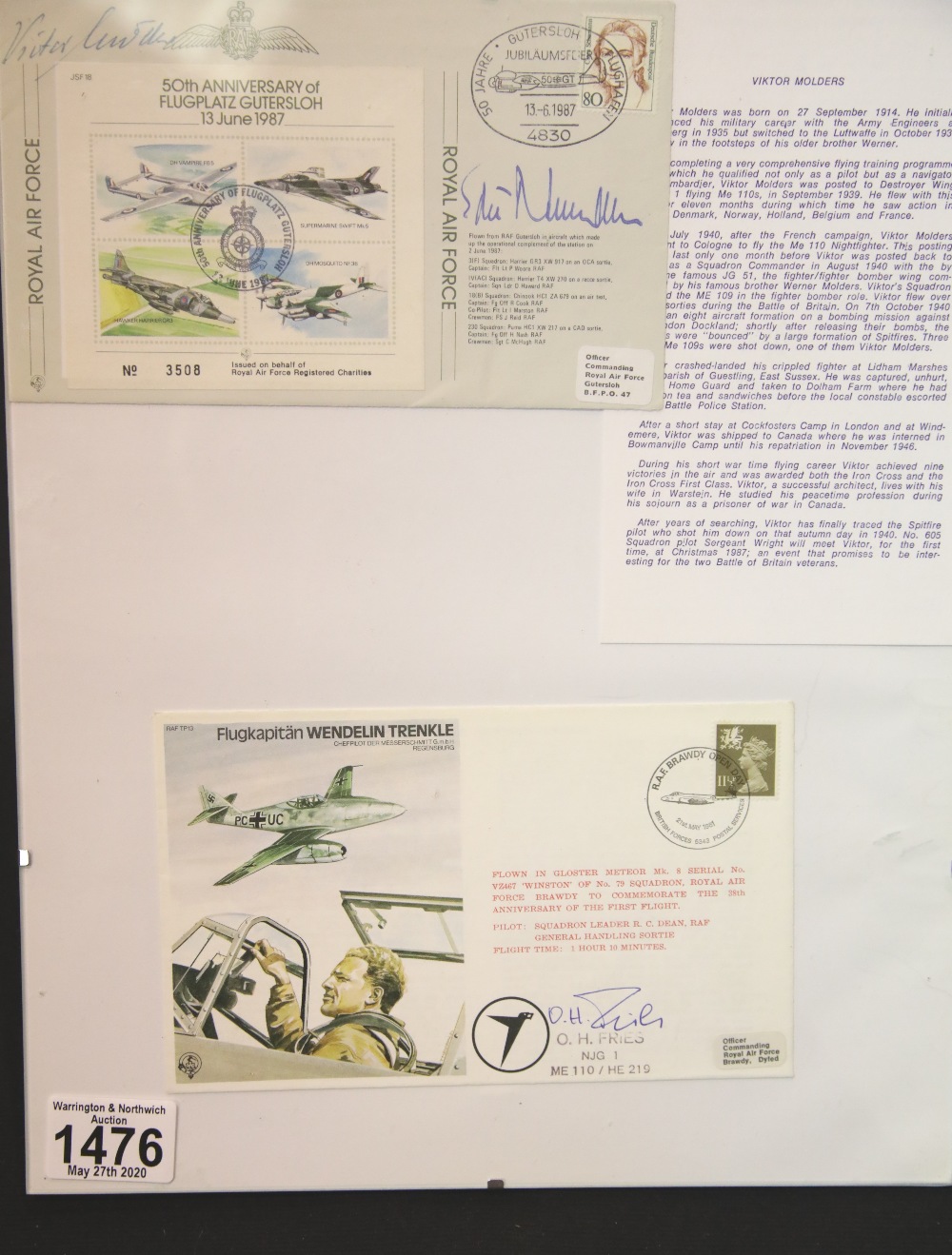Victor Molders signed stamp cover and another. P&P Group 1 (£14+VAT for the first lot and £1+VAT for